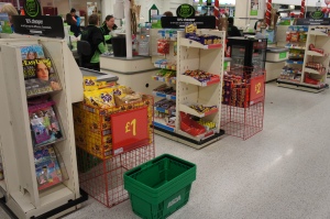 The campaign has named Asda as one of the worst offenders, displaying over thirty different types of sweets at the checkout.
